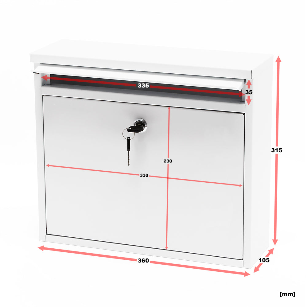 Cassetta postale singola V13, bianca in acciaio zincato verniciato a polvere