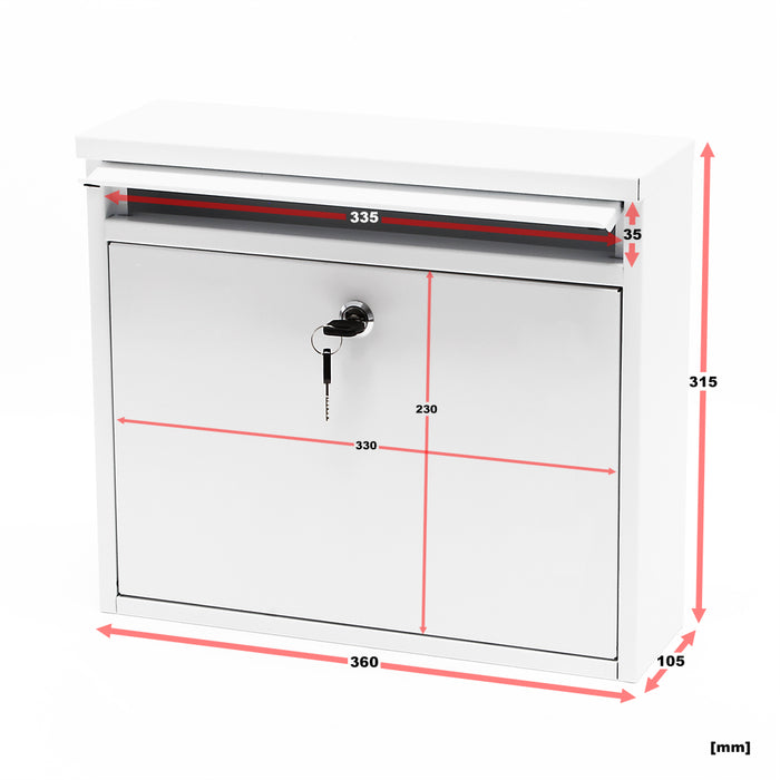 Cassetta postale singola V13, bianca in acciaio zincato verniciato a polvere