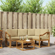Set di divani da esterno con cuscino 5 pcs Naturale e Beige 3366376