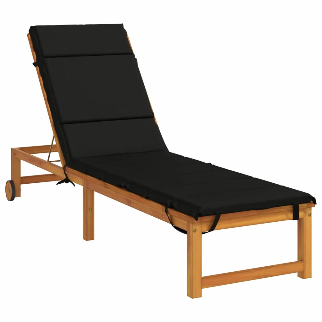 Cuscino per Lettino GEMERT 100% Poliestere Nero 200 x 50 x 3 cm 948449