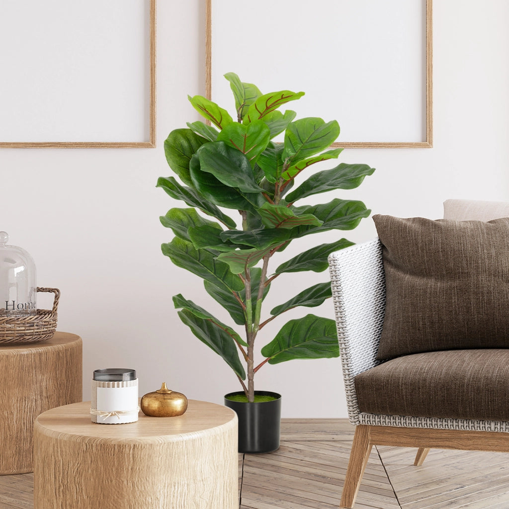 Pianta Finta Ficus Lyrata ¨C zephmum ¨C Verde 80 cm con Vaso