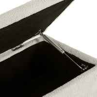 Panca Fondoletto con Vano Contenitore da 47L 95x38x45 cm Rivestimento Bouclé Beige