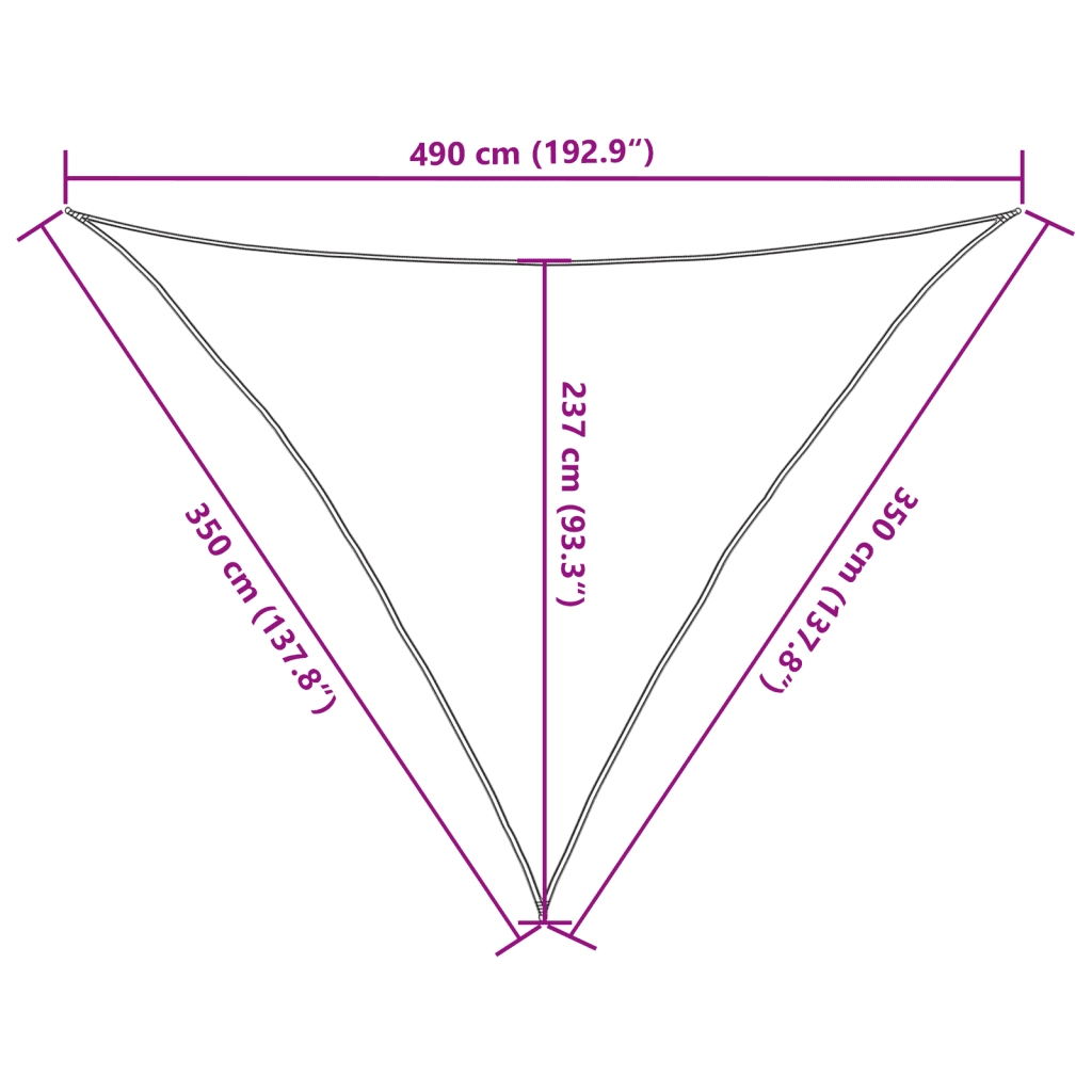 Vela Parasole 160 g/m² Verde Chiaro 3,5x3,5x4,9 m in HDPE 311312