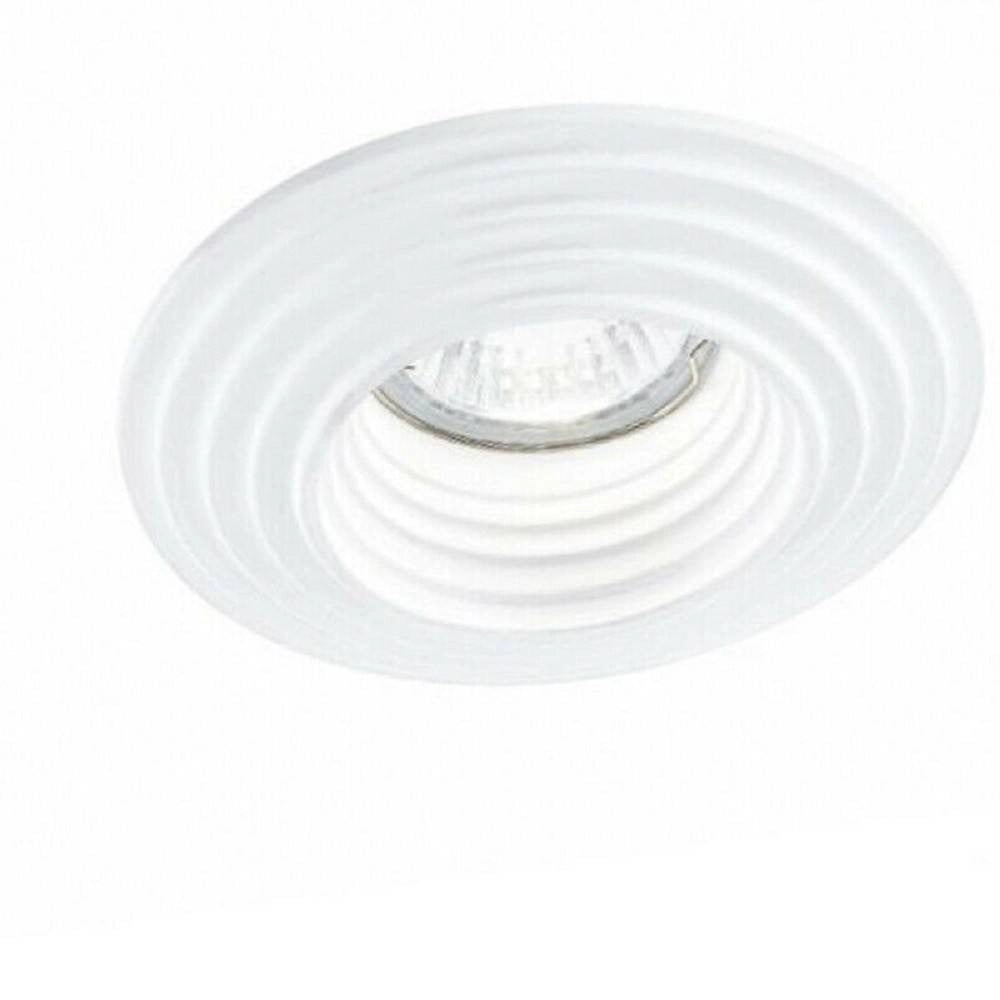 Trade Shop - Portafaretto Incasso Gesso A Scomparsa Con Motivo Tondo Portalampada Gu10 Gs-17 -