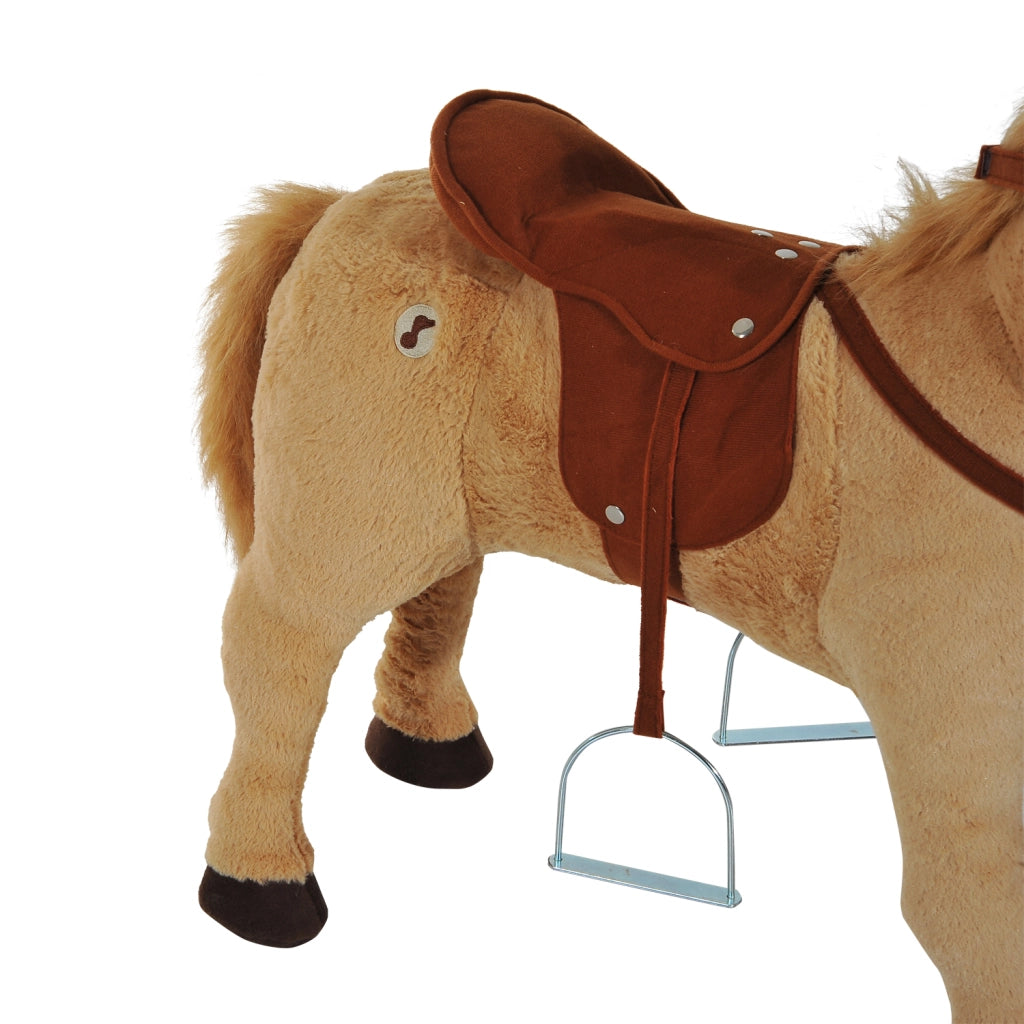 Cavallo a dondolo con rotelle 60 cm ¨C Xylo ¨C beige con sella e suoni