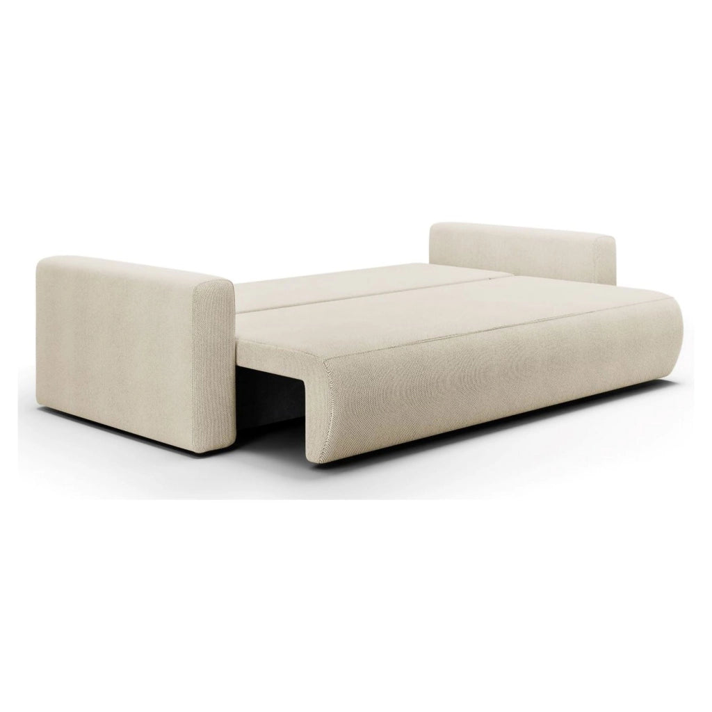 Erbezzo, Divano Letto 2 Posti Contenitore, 240x105 cm Bianco Crema