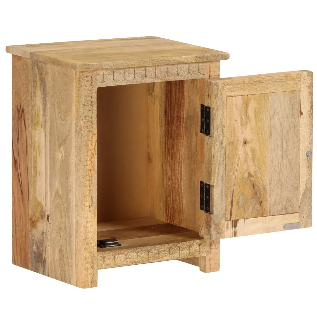 Comodino in Legno Massello di Mango 40x30x50 cm 246151