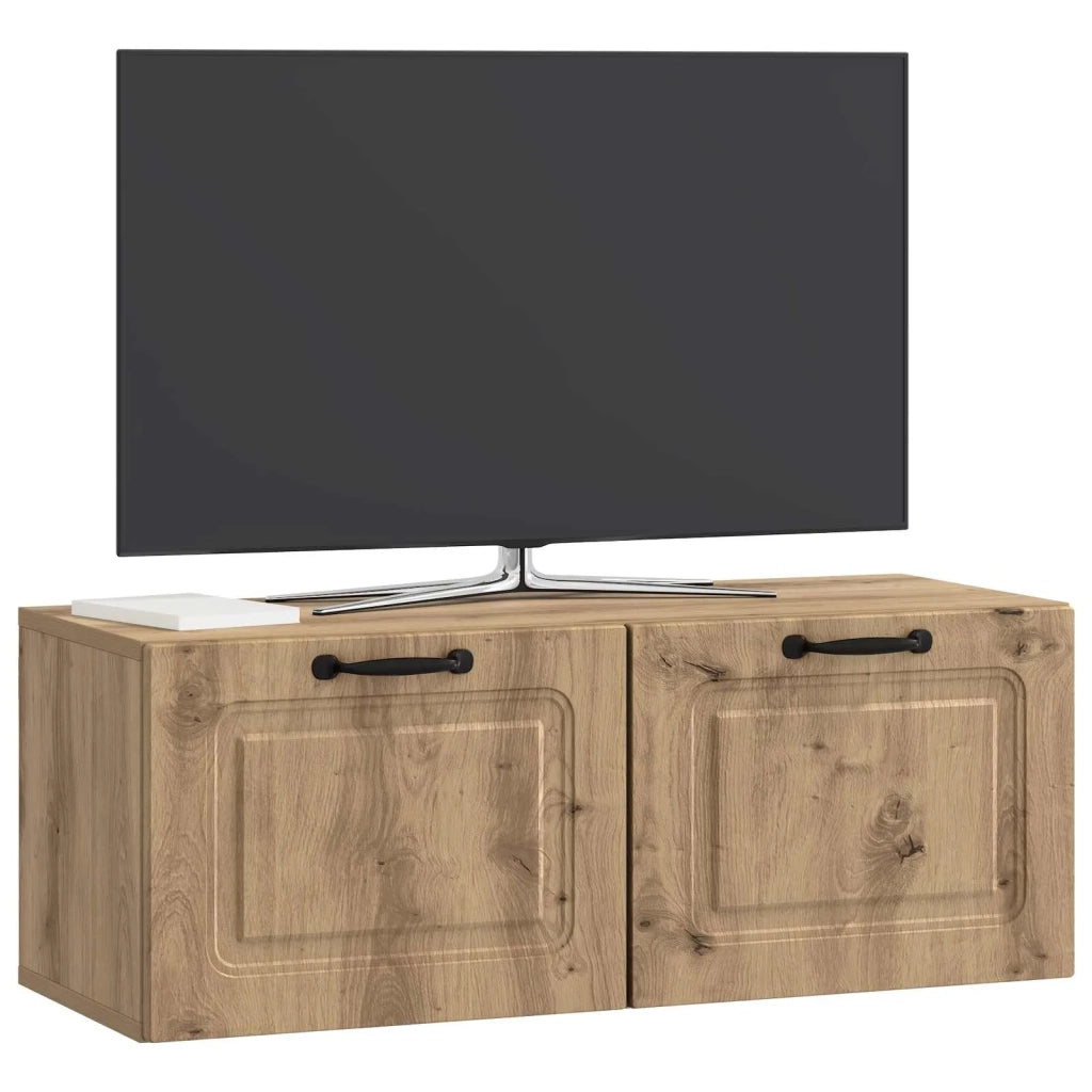Mobile Porta TV da Muro Rovere Artigianale 78,5 x 31 x 30 cm 899404