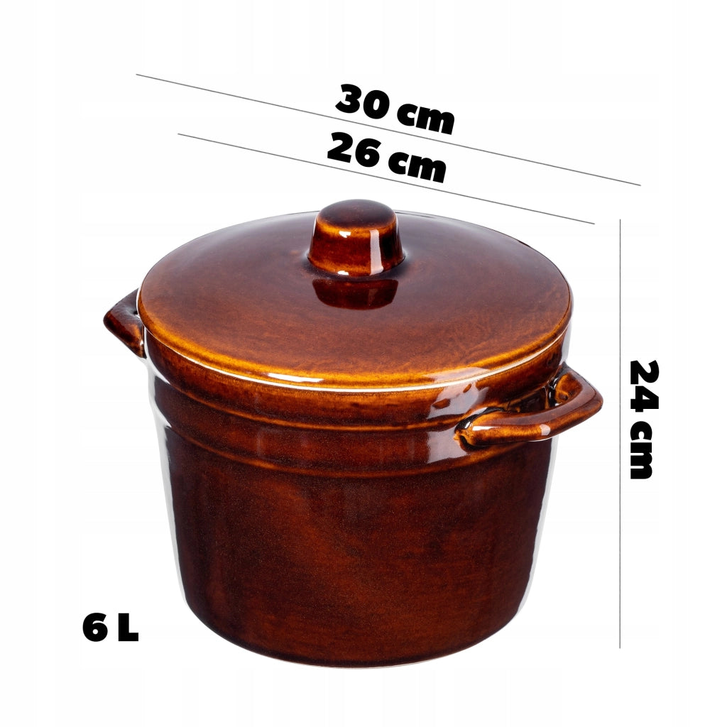 Pentola in gres KADAX per sottaceti di cavoli e cetrioli, 6 litri, in gres, Polonia