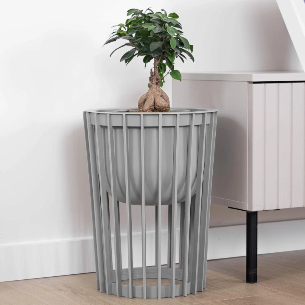 Supporto per fiori bifacciale KADAX Loft, grigio, 53,5 cm + 2 inserti