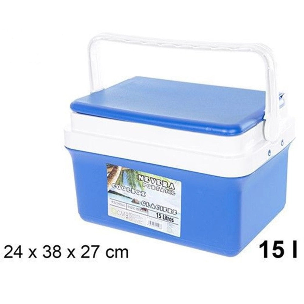 Trade Shop - Frigo Borsa Termica Frigorifero Portatile Con Coperchio Piatto Da 15 Lt Con Maniglia -