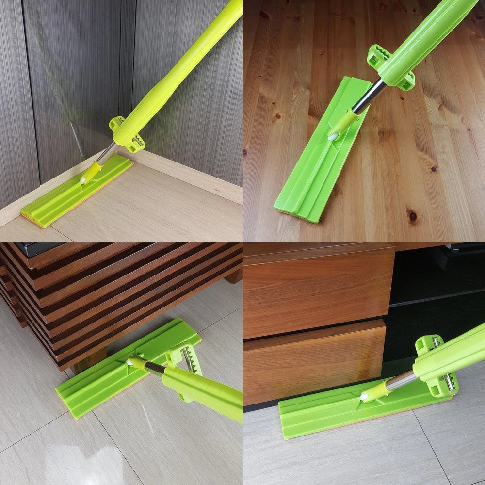 Trade Shop - Scopa Strizza Sweep Mop Lava E Asciuga Pavimenti Parquet Marmo Panno Microfibra -
