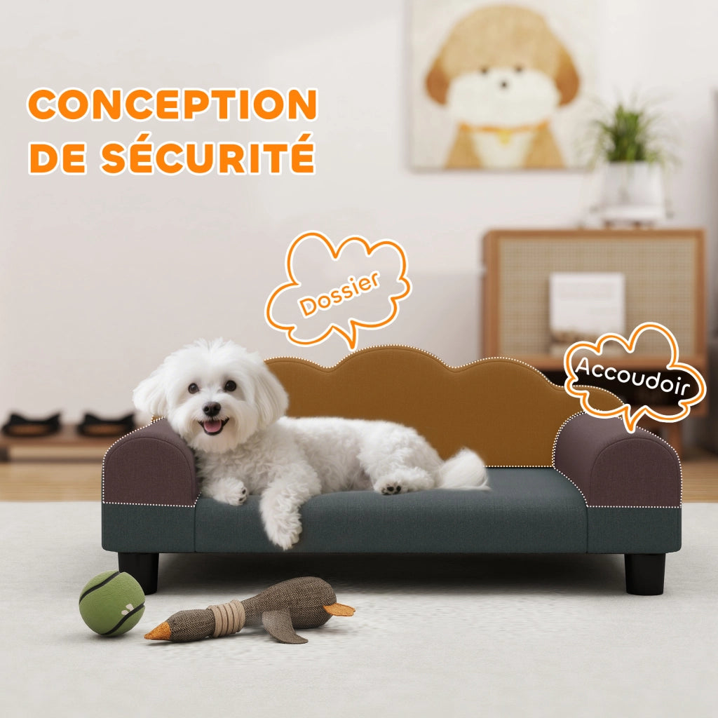 Divano per cani ¨C zephmum ¨C grigio scuro 66x42x28.5 cm