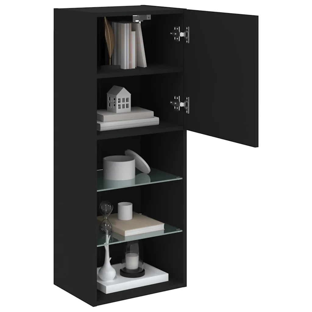 Mobile TV con Luci LED-Credenza TV-Console TV Nero 40,5x30x102 cm