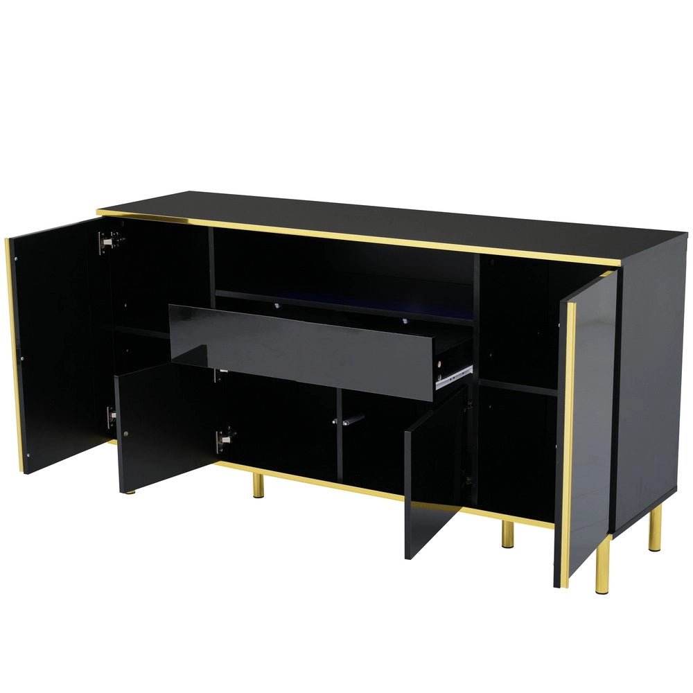 Cassettiera Sideboard ¨C Minimal ¨C nero lucido 150x40x80cm