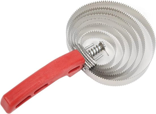 Curry-kam per Cavallo in Acciaio Inox con Coda Invertibile e Manico Soft-touch