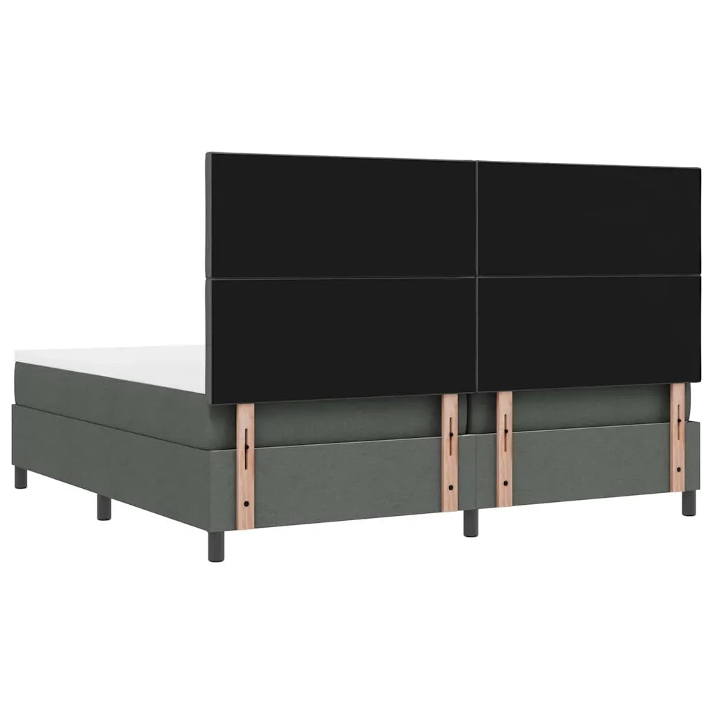Letto a molle con materasso Grigio scuro 200 x 200 cm Tessuto 3339491