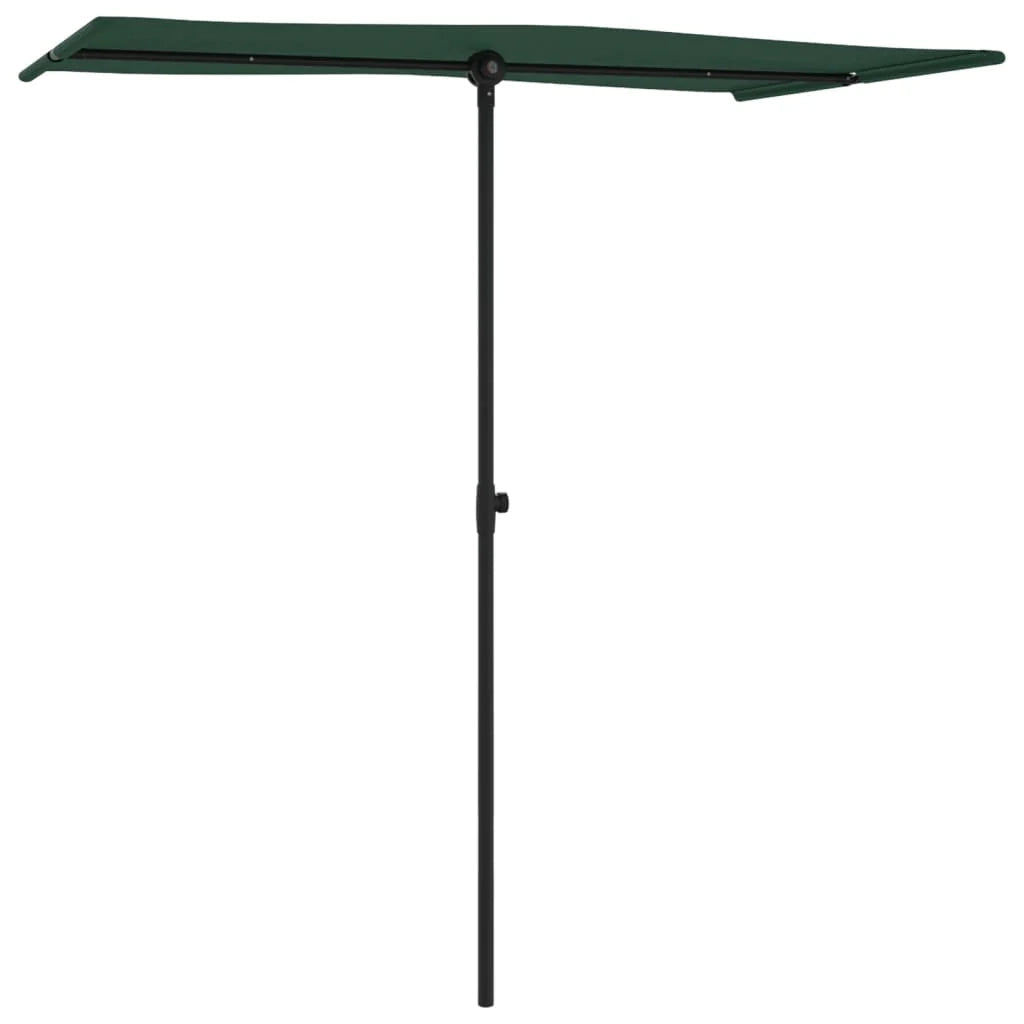 Ombrellone da giardino per esterni con palo in alluminio 180 x 130 cm verde 02_0008216