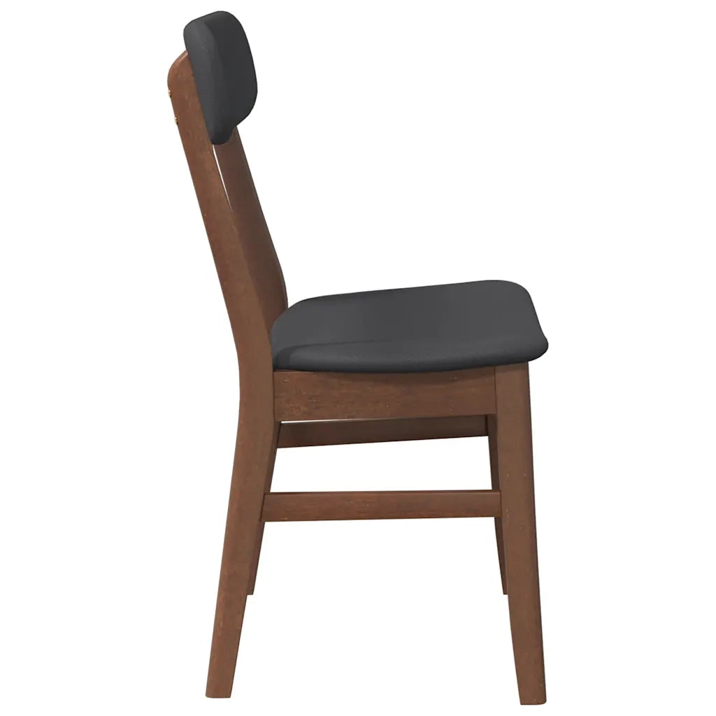 Sedie da Pranzo con Cuscini 2pz Marrone Legno Massello di Hevea