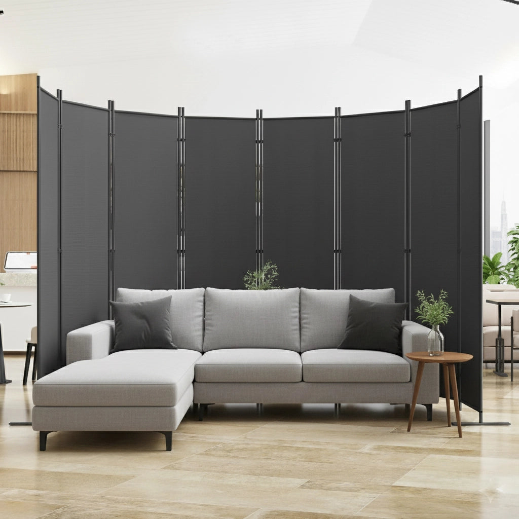 Divisorio Paravento 8 Pannelli ¨C Xylo ¨C Grigio, Soggiorno Ufficio Camera