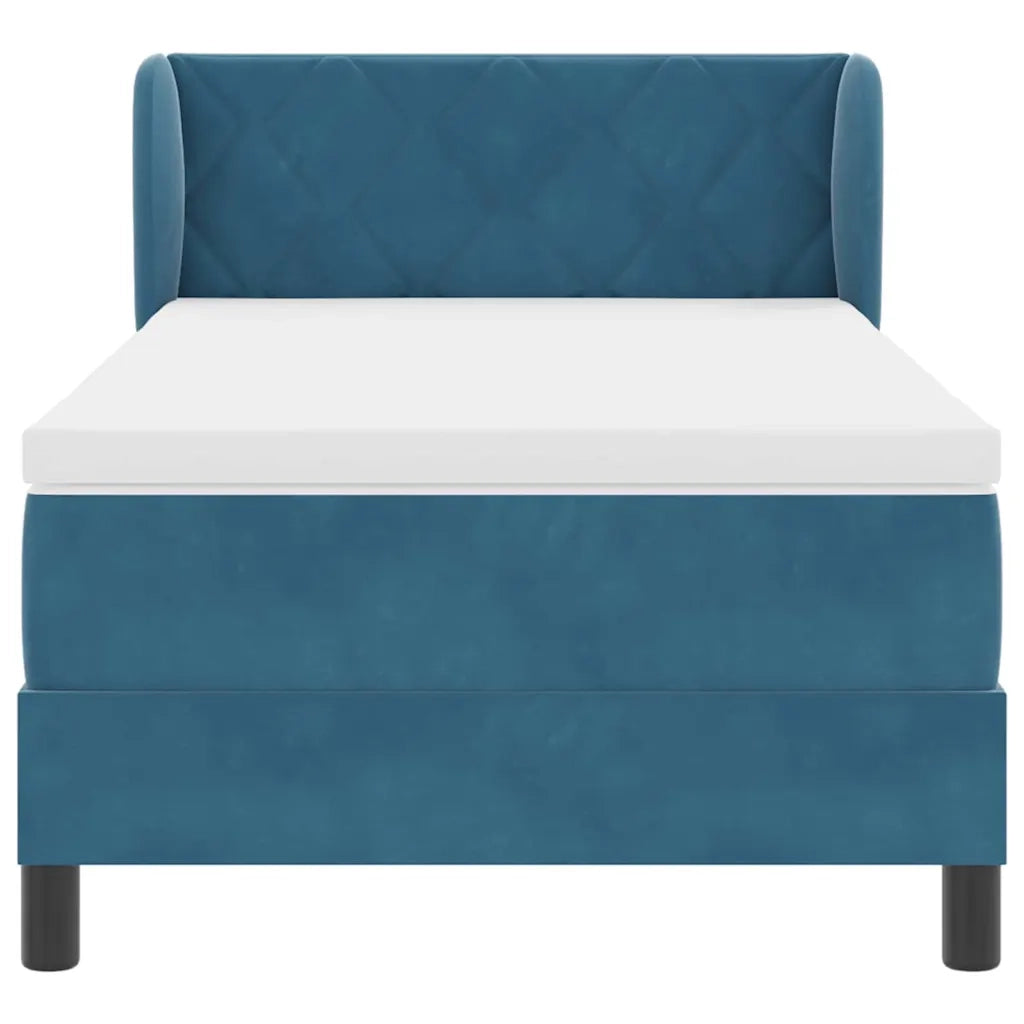 Letto a molle con testiera Blu scuro 100 x 200 cm Velluto 3340434