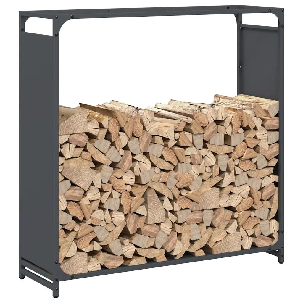 Rastrelliera per Legna da Ardere Antracite 90x28x90 cm