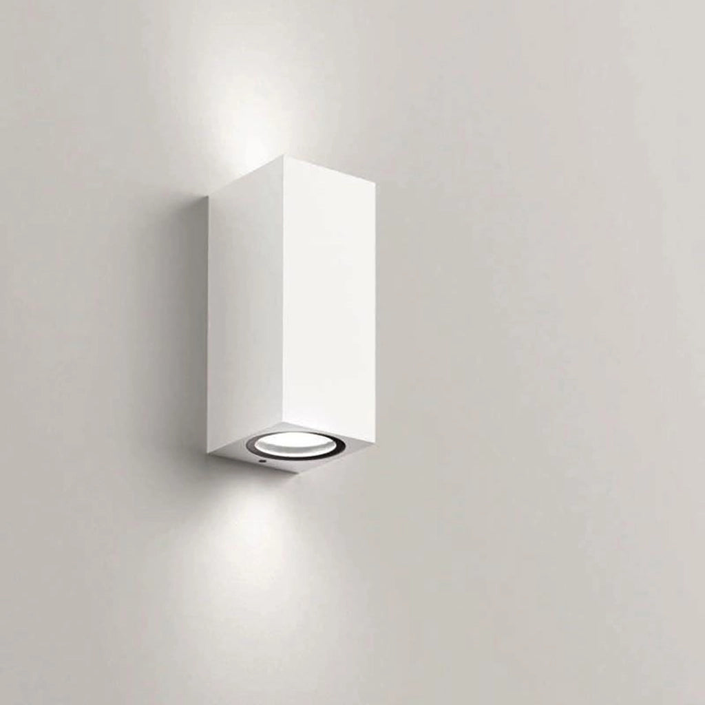 Applique LED bianco rettangolare doppio GU10 lampada doppia emissione luce parete giardino ingresso IP65 COLORE BIANCO