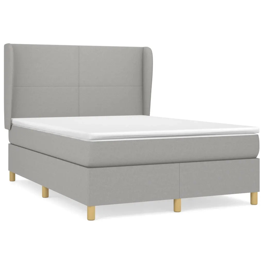 Giroletto a Molle con Materasso Grigio Chiaro 140x190cm Tessuto 3128357