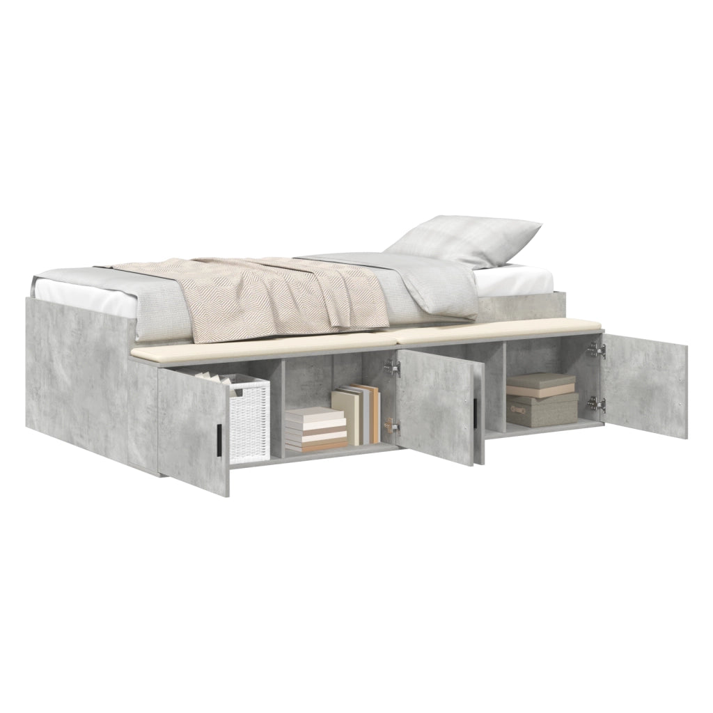 Struttura Letto Contenitore Grigio Cemento 100x200 cm