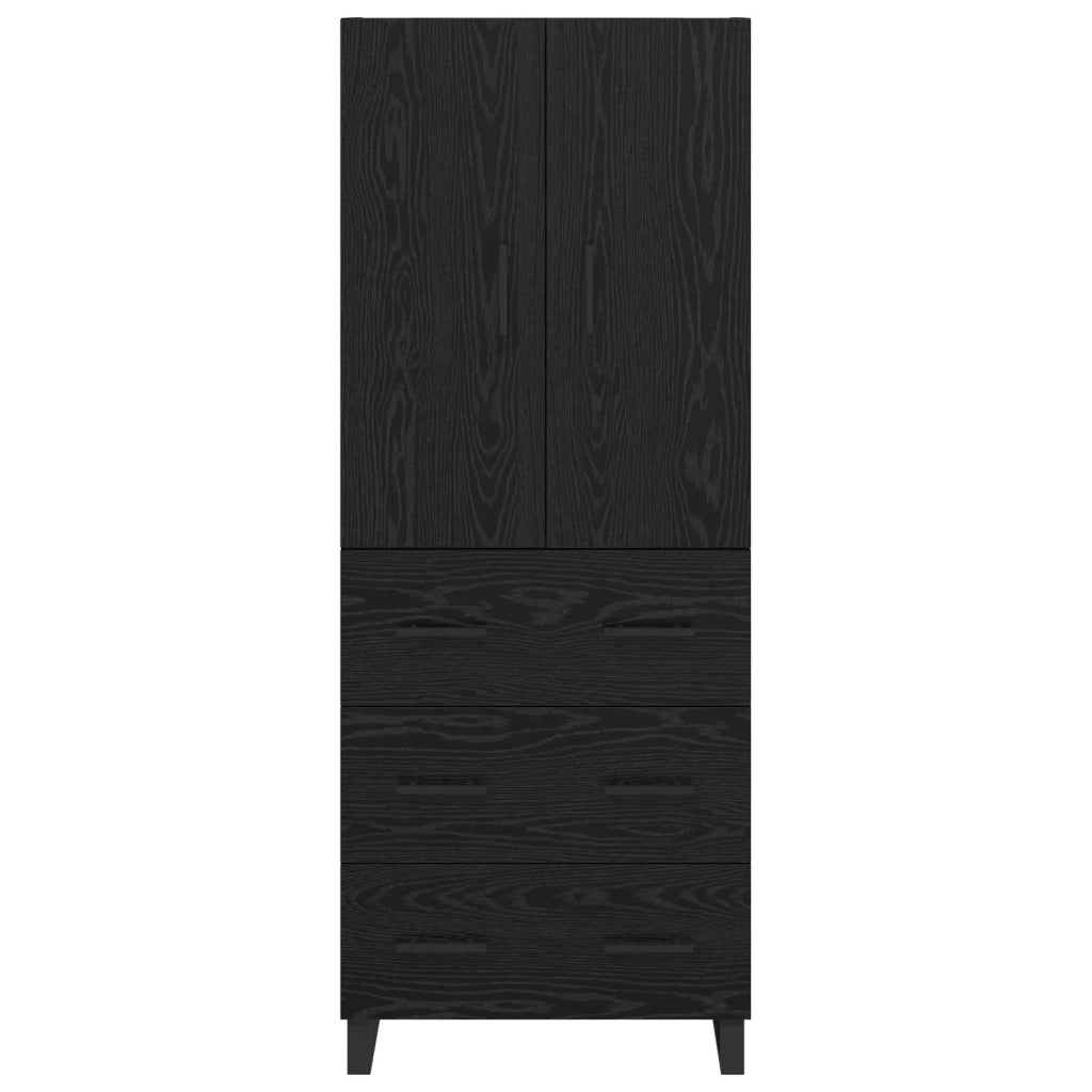 Credenza con cassetto 2 pcs Rovere Nero 69,5 x 34 x 180 cm