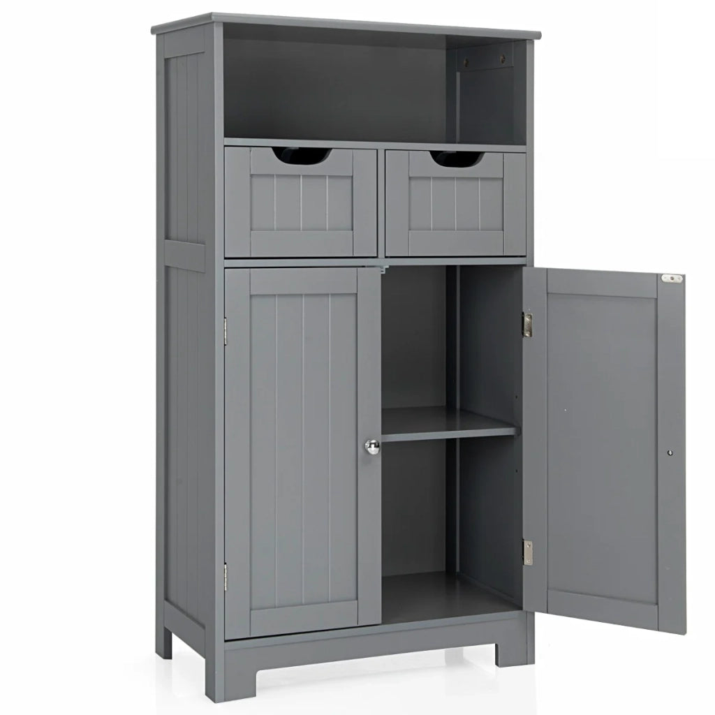 Mobile contenitore indipendente 60 x 30 x 109 cm con 2 cassetti regolabili e design moderno in MDF grigio 20_0019669