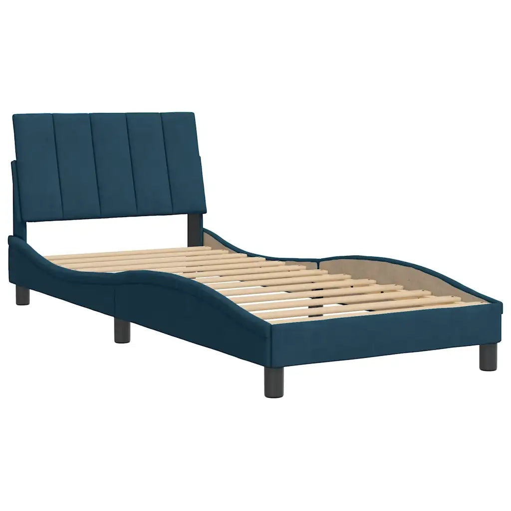 Giroletto senza Materasso Hanko Blu 90x200 cm in Velluto
