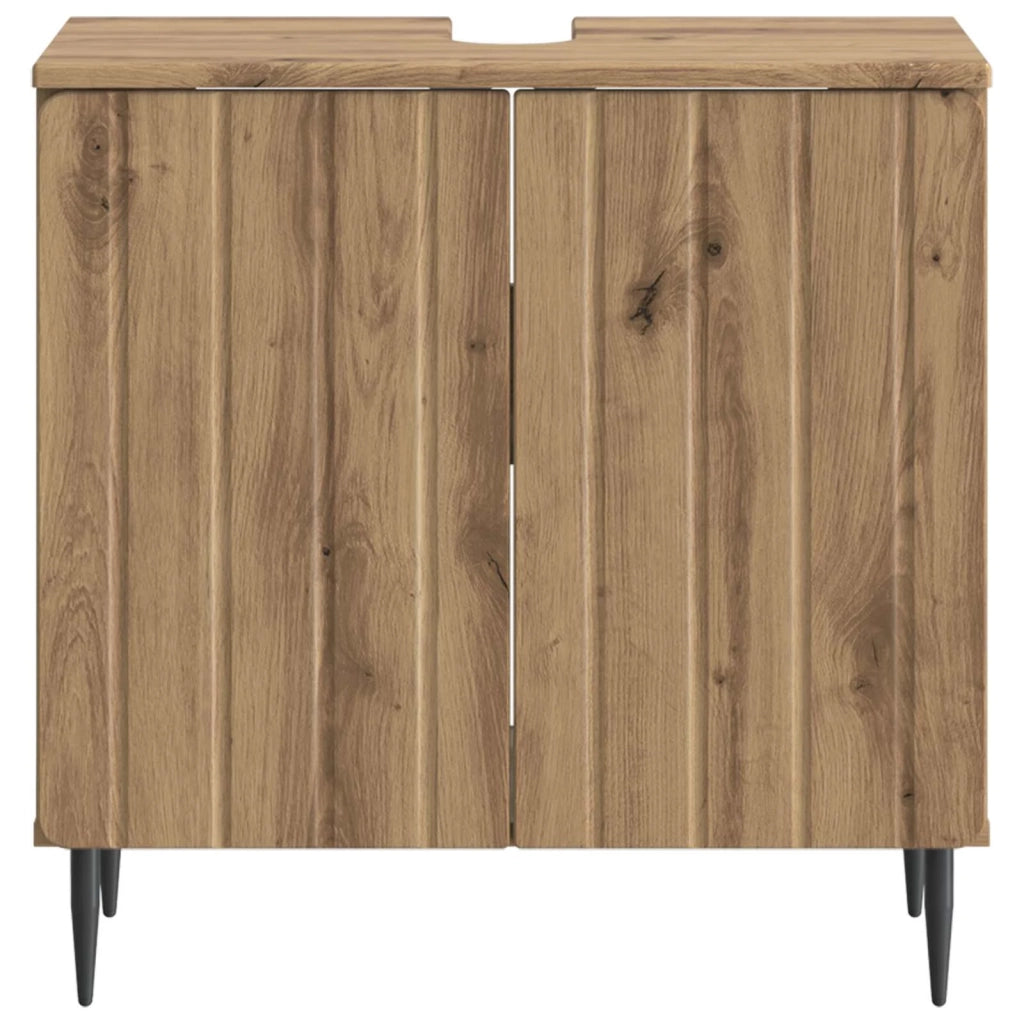 Armadio per Lavabo da Bagno ZWOLLE Rovere Artigianale 896354