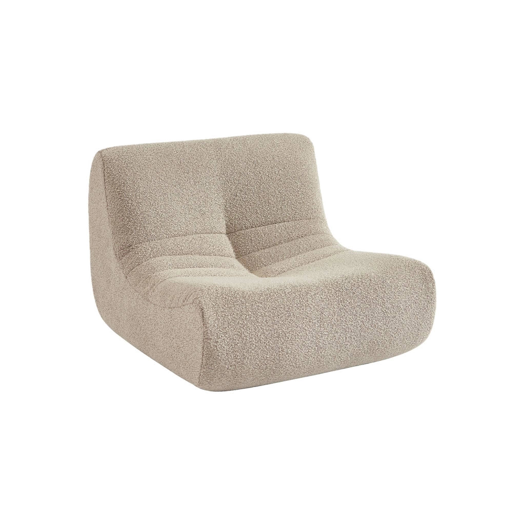 Poltroncina per bambini in tessuto bouclé testurizzato, 1 posto, beige