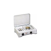 Cf Parker 5325 Fornello a Gas Linea Domestica Gpl 2 Fuochi Spartifiamma in Ottone e Griglia in Acciaio Bianco