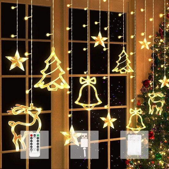 35 m LED-lichtsnoer per batteria/USB con timer, 8 modi - per interni ed esterni - decorazione per balcone, festa, matrimonio