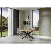 Tavolo allungabile 140/400x90 cm Volantis Premium telaio Antracite - Quercia Natura