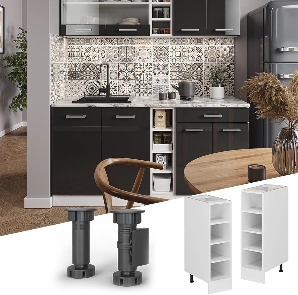 Scaffale da cucina R-Line, Bianco, 25 cm senza piano di lavoro, per la libera combinazione all'interno di sistemi cucina modulari