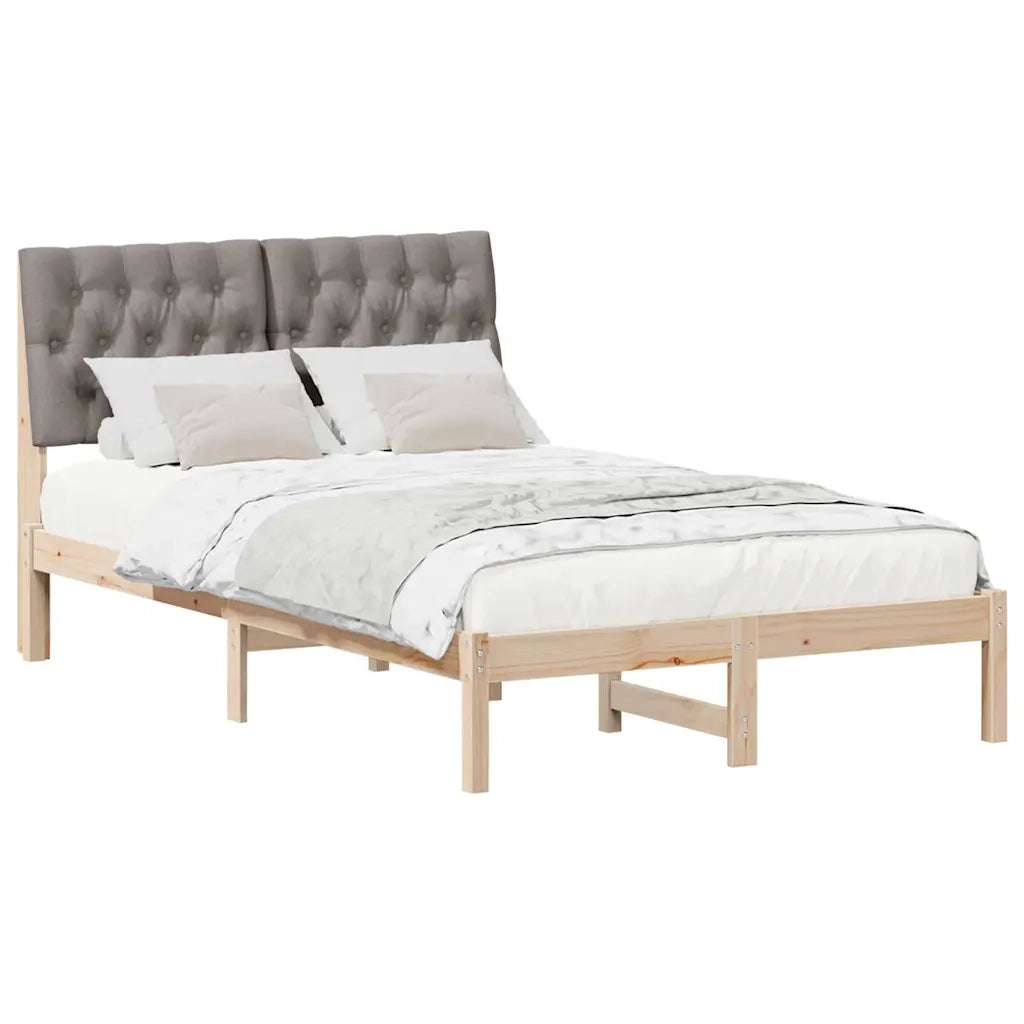Letto con Testiera Rivestita-Struttura Letto con Testiera Marrone 120 x 200 cm 260570