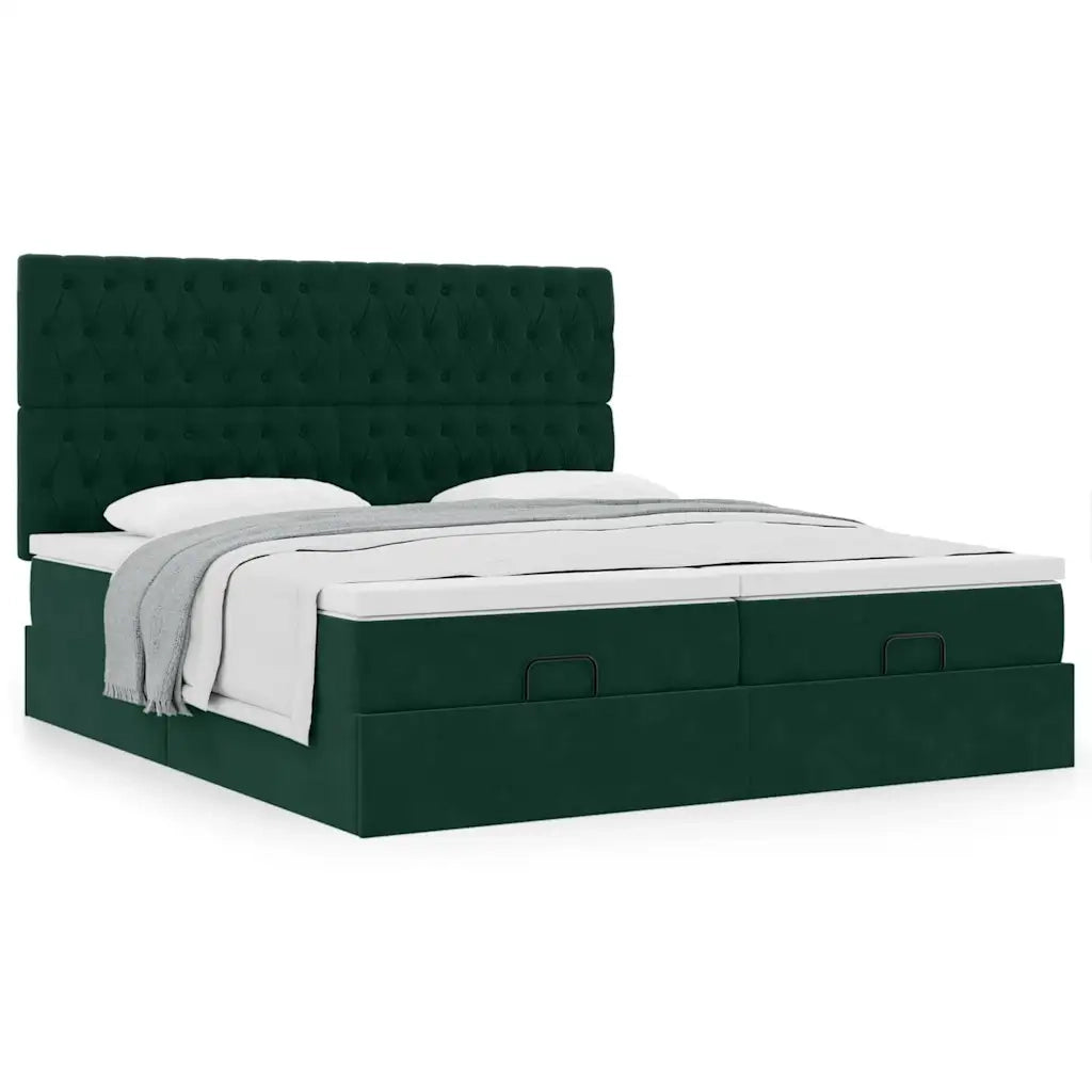 Struttura Letto Pouf con Materassi 160x200 cm Velluto 3313787