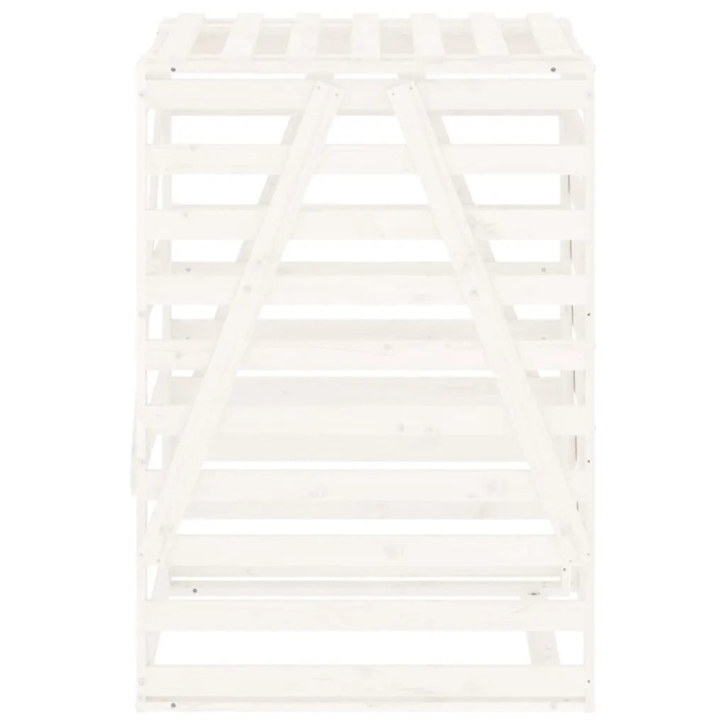 Copribidone Bianco 84x90x128,5 cm in Legno Massello di Pino 825101