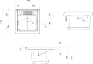 Mobile Lavatoio in PVC 50x50x85 cm con Serranda Forlani Esterni Roc Bianco