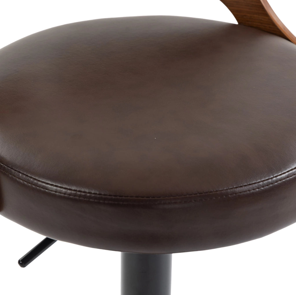 Set 2 sgabelli da bar girevoli regolabili in altezza 62-83 cm in PU marrone con struttura nera