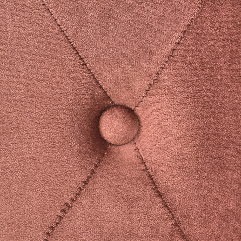 Pouf in velluto marrone ⌀ 40 cm capitonné Poggiapiedi Glamour