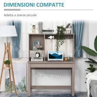 Scrivania per Computer Moderna con Ripiani Aperti, Scrivania con Libreria in Legno, Tavolo Porta PC per Computer, per Ufficio, Studio e Camera da Letto, 105x50x137.5cm, Marrone