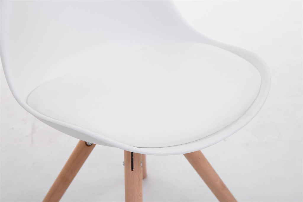 Sedia Toulouse in similpelle gambe tonde bianco,natura