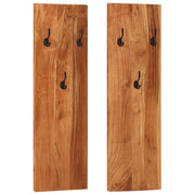 Appendiabiti a Parete 2 pz 36x3x110cm Legno Massello di Acaciacod mxl 121066
