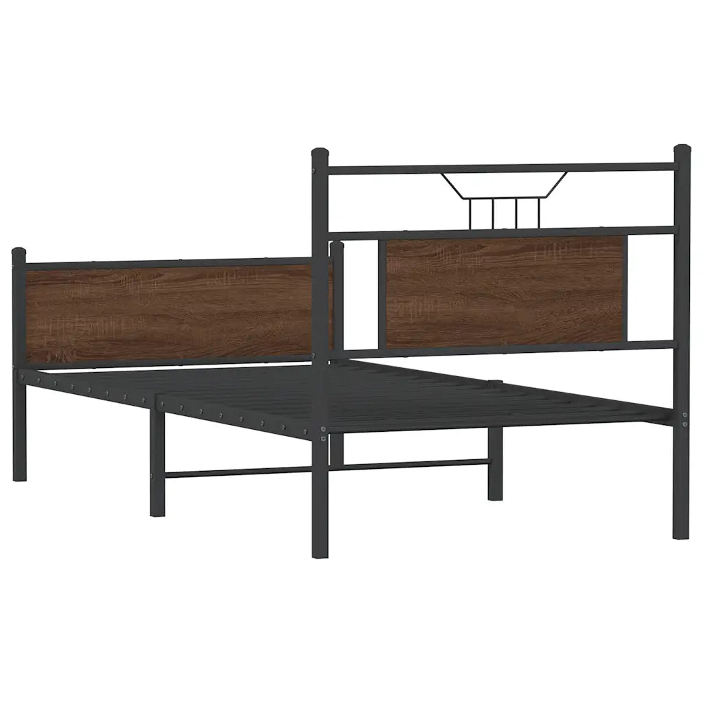 vidaXL Giroletto senza Materasso Rovere Marrone 90x190cm in Truciolato