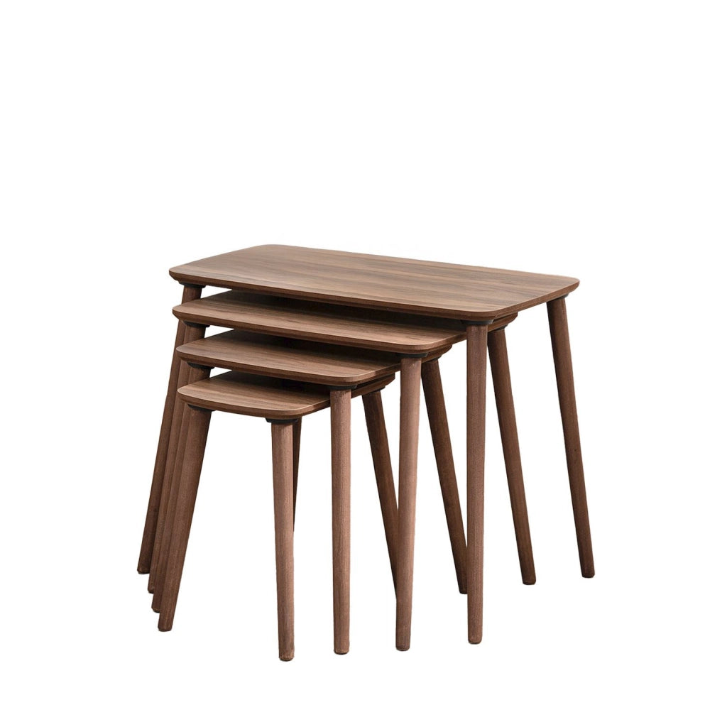 Tavolo nido in legno "Luci" 4 pezzi 70 x 40 x 55 cm - Noce