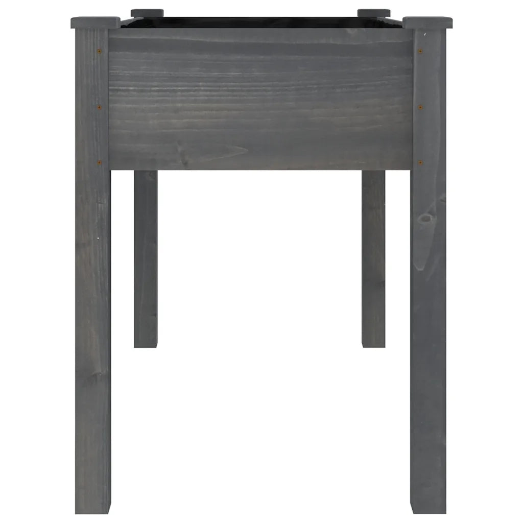 Fioriera | Cassetta per fiori | Vaso con Fodera Grigia 118x59x76cm Legno Massello di Abete